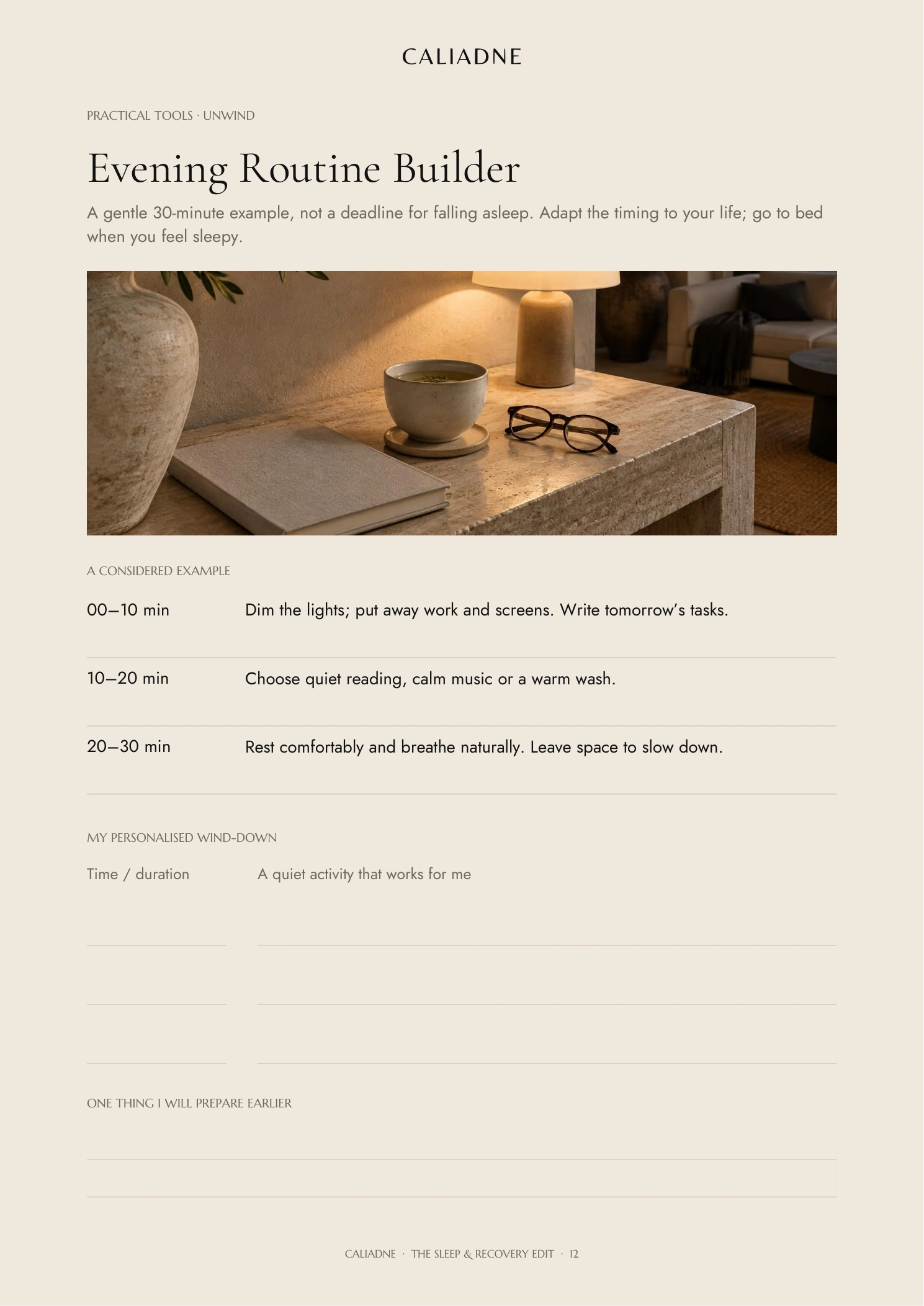 The Sleep & Recovery Edit — sample page 3